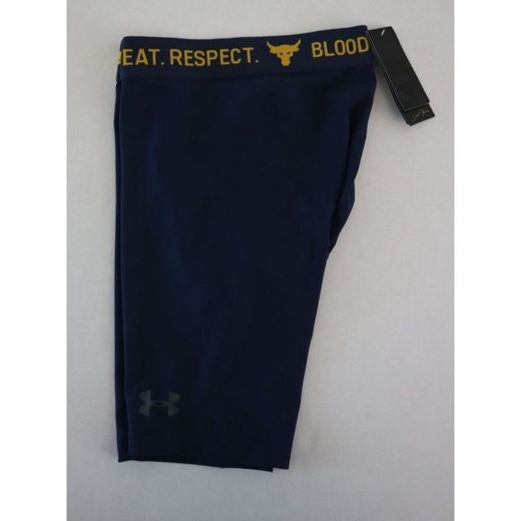 Under Armour 1353900 408 Mens Sz L Blue Project Rock HeatGear Compression Shorts - Picture 6 of 7